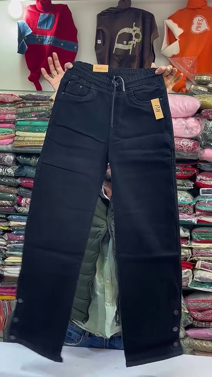 Women Wide Leg High-Rise Embroidered Jeans