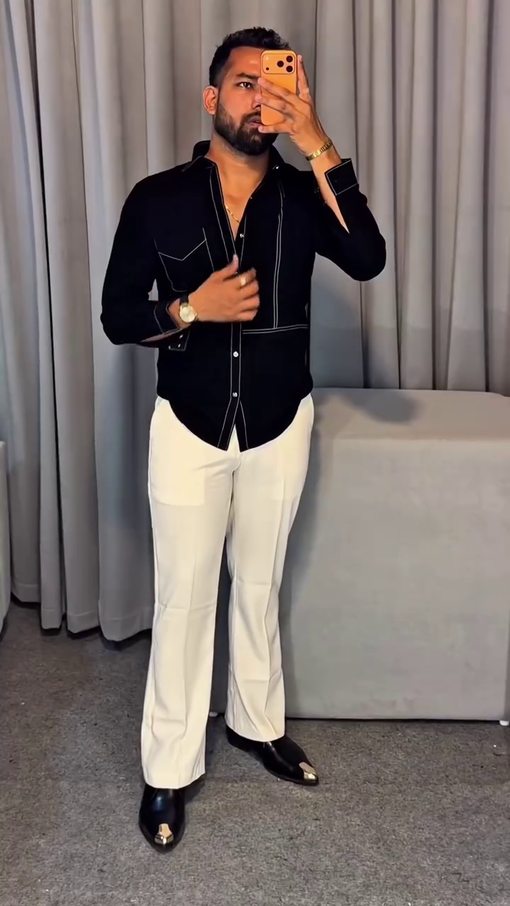 Men Black Regular Fit Solid Casual Over Shirt