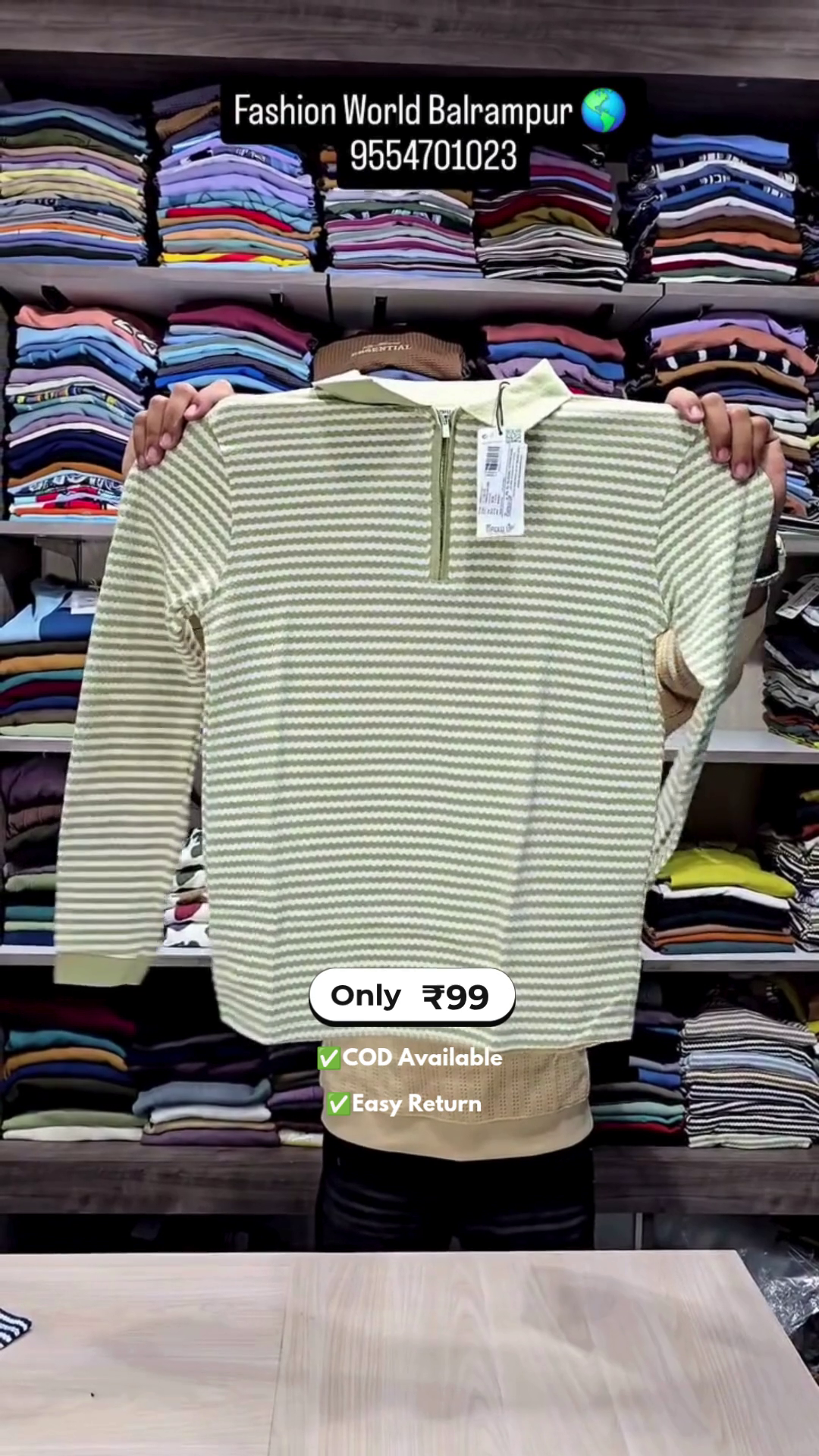 Men?s Full Sleeve T-Shirts with Half Zip