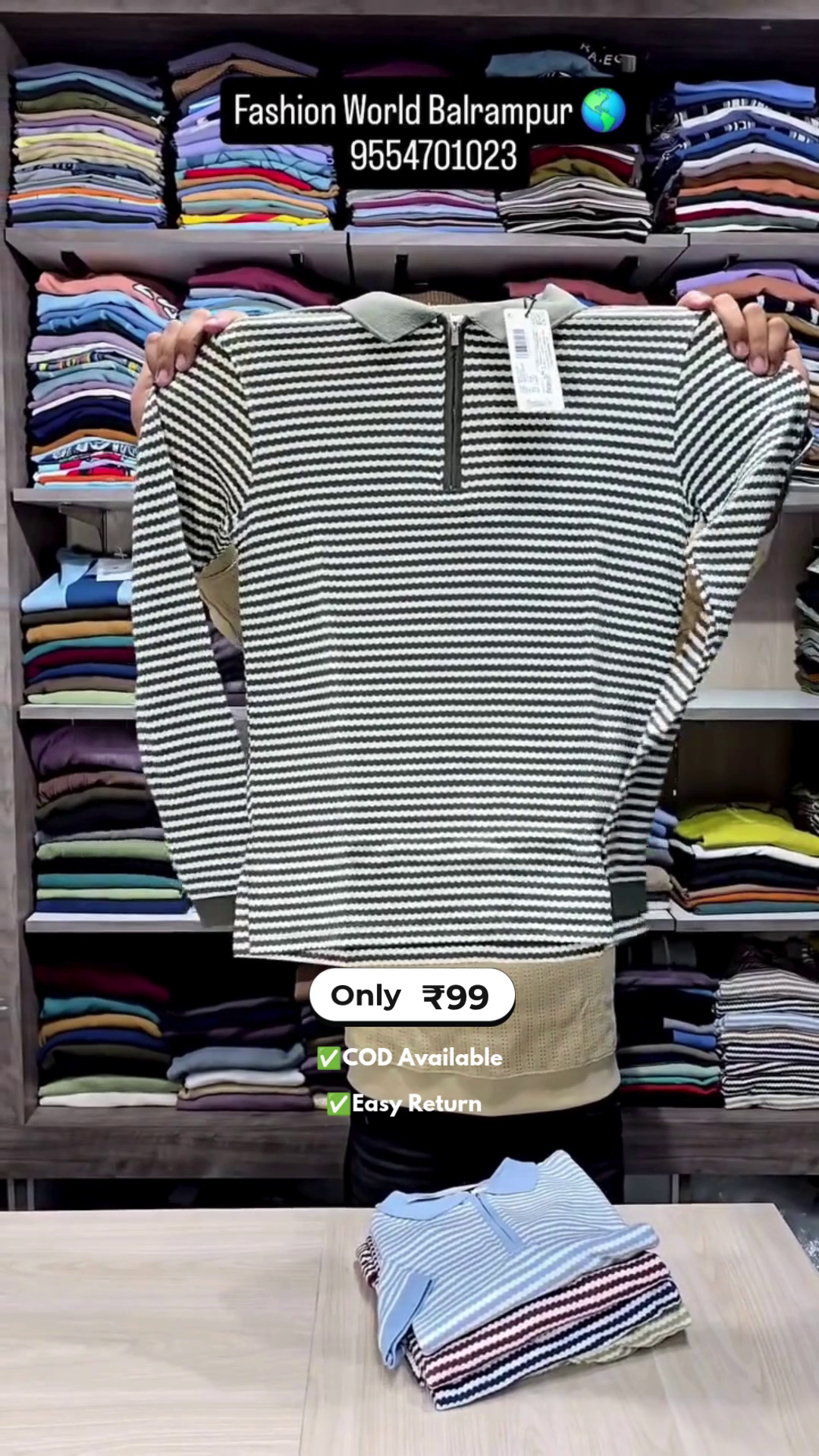 Men?s Full Sleeve T-Shirts with Half Zip