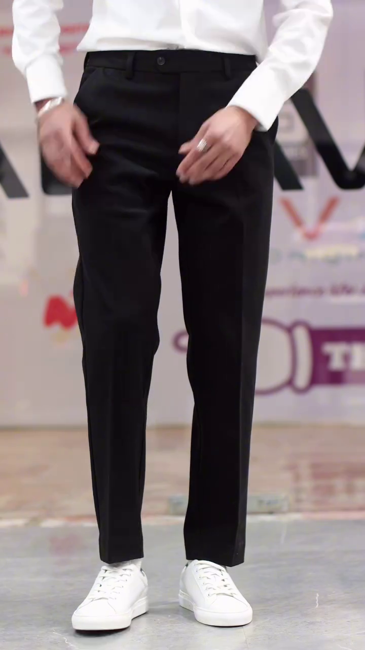 Men Slim Fit Everyday Smart Wear Comfort Stretch Formal Trouser