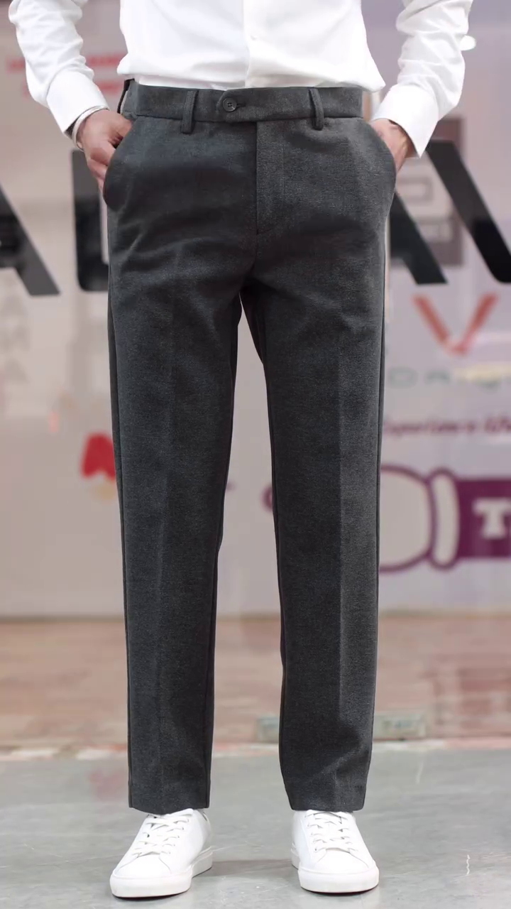 Men Slim Fit Everyday Smart Wear Comfort Stretch Formal Trouser