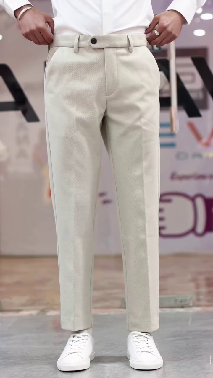 Men Slim Fit Everyday Smart Wear Comfort Stretch Formal Trouser