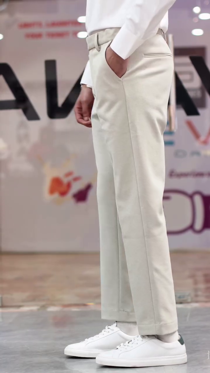 Men Slim Fit Everyday Smart Wear Comfort Stretch Formal Trouser