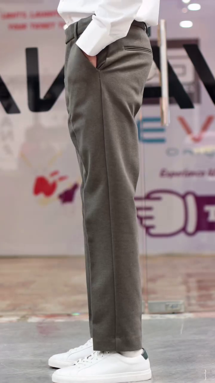 Men Slim Fit Everyday Smart Wear Comfort Stretch Formal Trouser