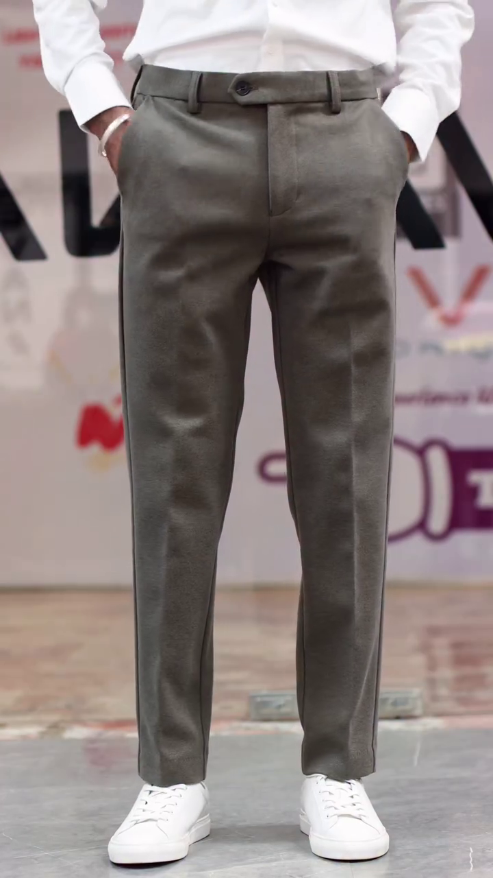 Men Slim Fit Everyday Smart Wear Comfort Stretch Formal Trouser