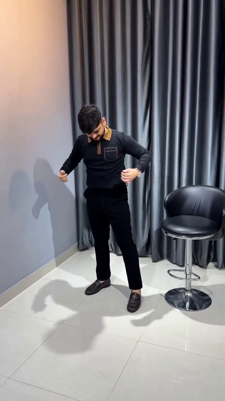 Try This Printed Polo Neck Fullsleeve T-Shirt, Long Sleeve Tshirt Classic Zip Collared Polo Shirt Fashion Casual Shirts