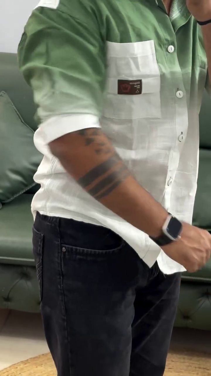 Spread-Collar Shirt with Patch Pocket