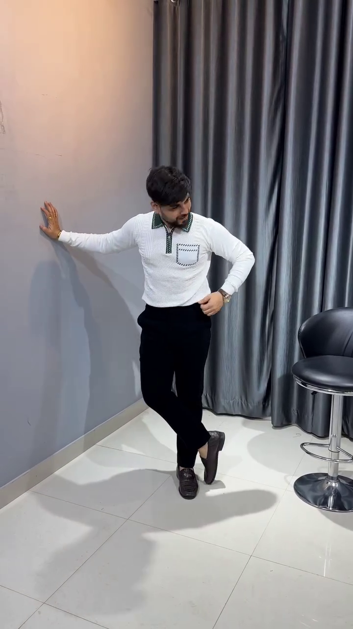 Try This Printed Polo Neck Fullsleeve T-Shirt, Long Sleeve Tshirt Classic Zip Collared Polo Shirt Fashion Casual Shirts