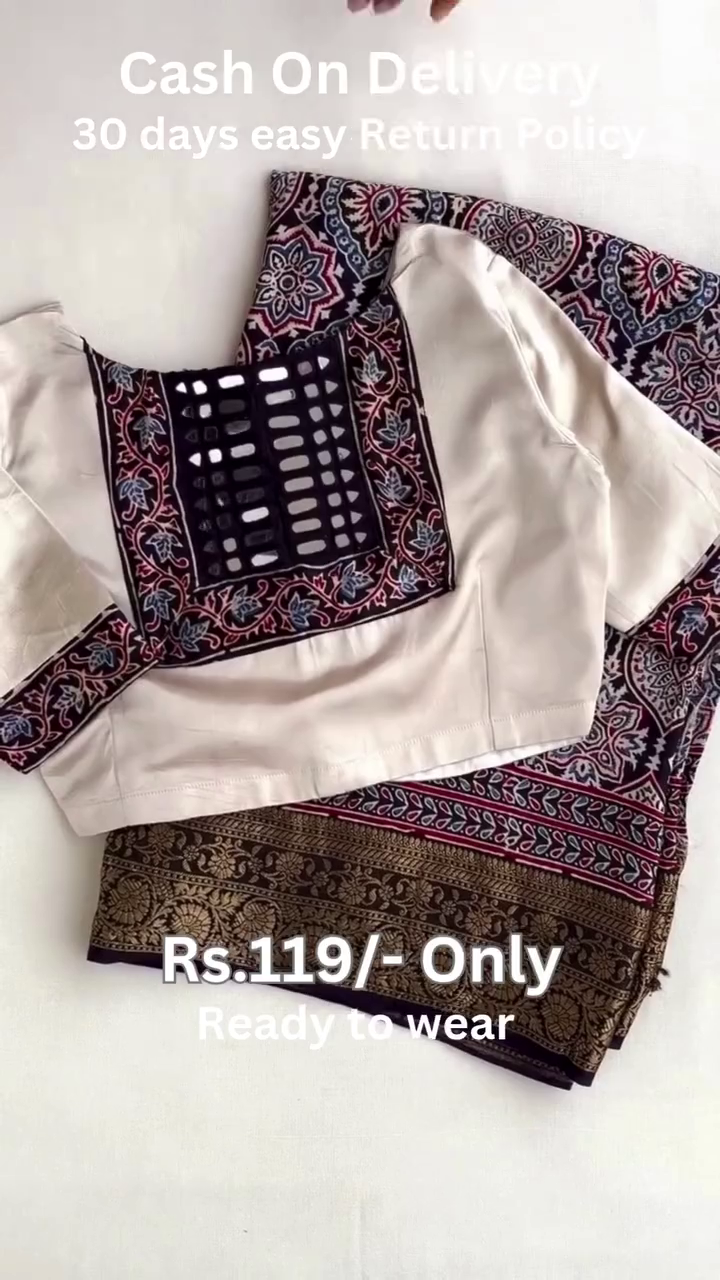 Women's Beautiful Georgette Mono Bengalori Silk Bandhani Heavy Work Border With Two Side Work Blouse